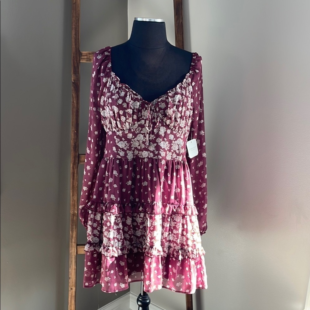 Altar'd State Teresa Floral Long Sleeve Mini Dress - Picture 2 of 11